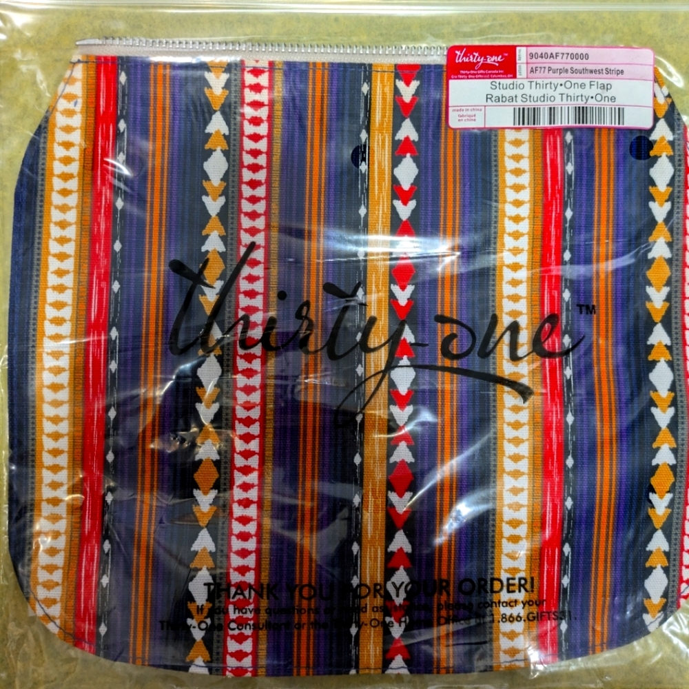 Thirty-One Multicolor Striped Purse flap, interchangeable with purses